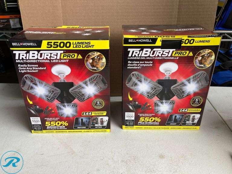 (2) New- BELL + HOWELL 5500 -Lumens LED Plug-in Ceiling-mounted Work Light (Total of 2) - Roller Auctions