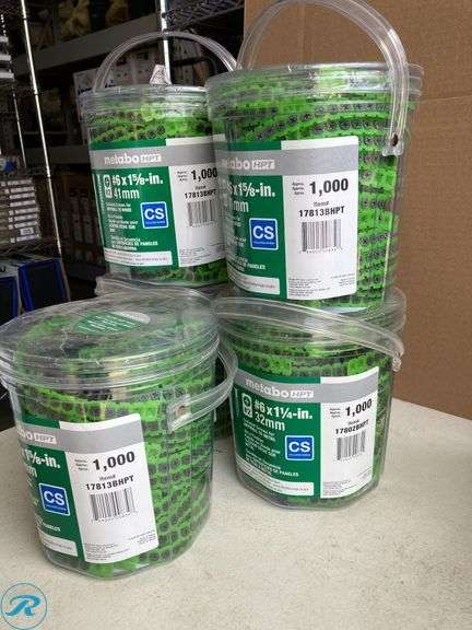 (5) New- Metabo HPT #6 x 1-5/8-in Collated Bugle Coarse Thread Drywall Screws (total of 5) - Roller Auctions