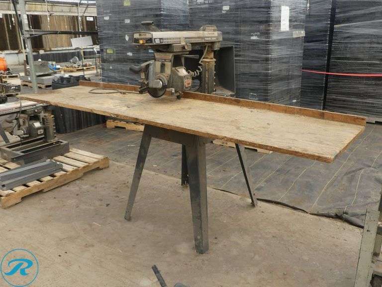 Sears Craftsman 113.197751 10″ Radial Arm Saw with Wood Bench, 8′ x 2′