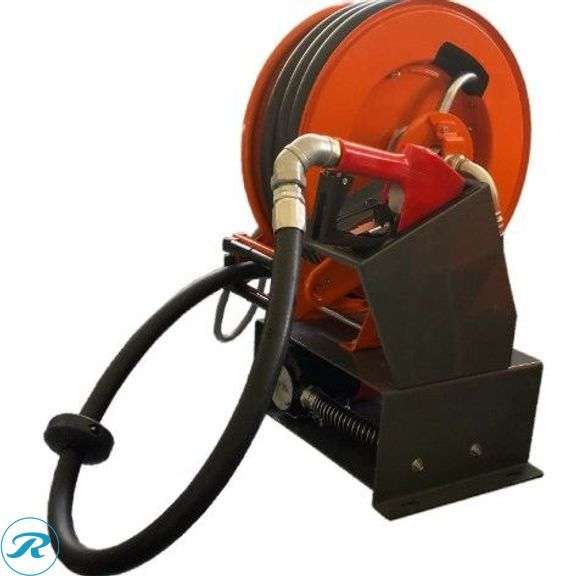 New Land Honor LHR-DFP10 Diesel Fuel Transfer Pump With 49' Hose Reel, DC 12V, 3500 RPM - Roller Auctions