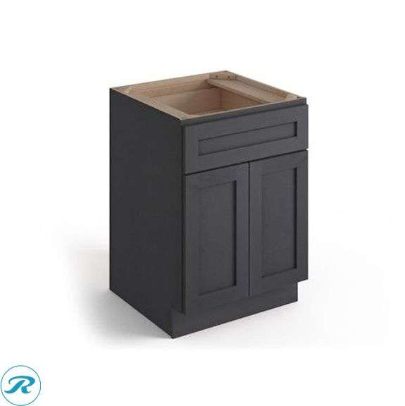 (1) New- Valleywood Cabinetry 30-in W x 34.5-in H x 24-in D Ideal Gray Birch 1-Drawer Base Ready To Assemble Plywood Cabinet (Flat Panel Shaker Style)