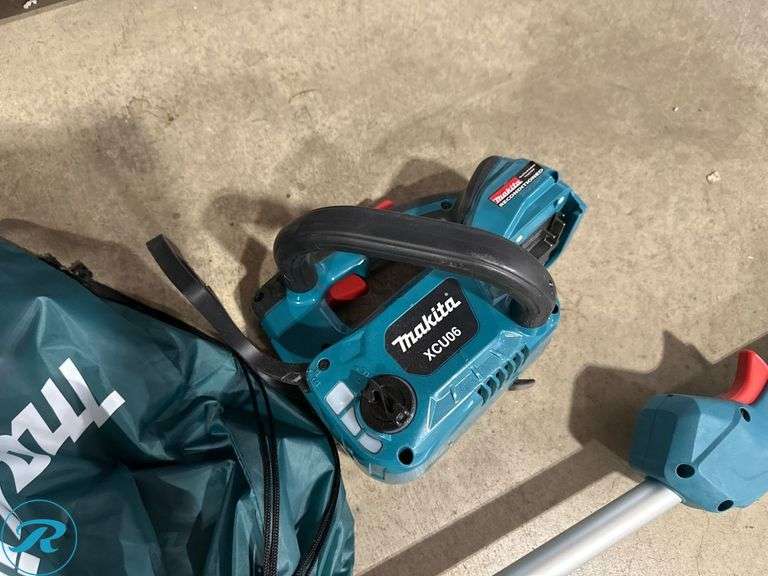 Makita XRU23 String Trimmer and XCU06 Chainsaw, 18V - Roller Auctions
