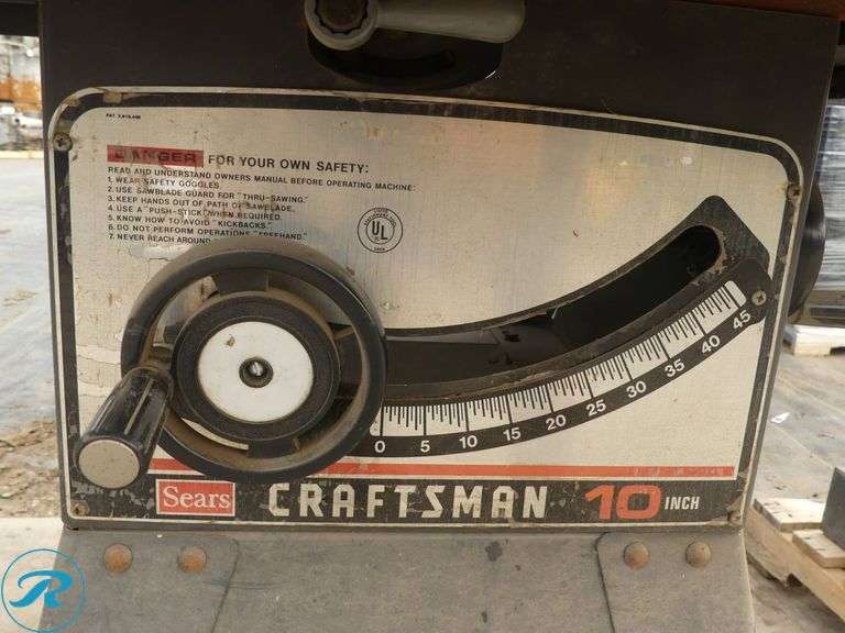Sears Craftsman 113.298151 10″ Table Saw - Roller Auctions
