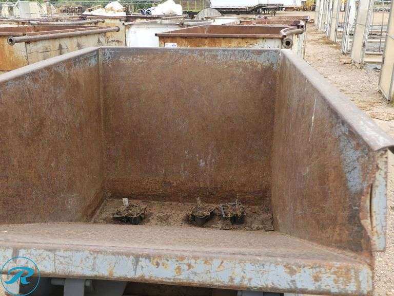Self-Dumping Hopper with Casters and Fork Pockets - Roller Auctions