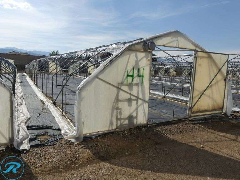 Tunnel Hoop House Frame, 90′ x 17′, With Front and Rear Doors, 60″ x 76″ - Roller Auctions
