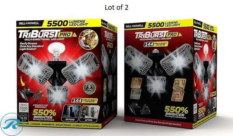 (2) New- BELL + HOWELL 5500 -Lumens LED Plug-in Ceiling-mounted Work Light (Total of 2) - Roller Auctions