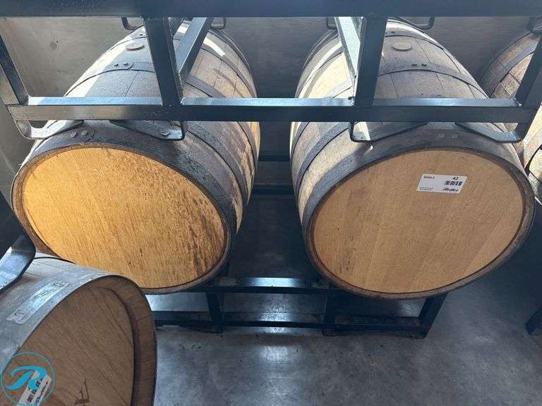(2) Wood Barrels with Stand - Roller Auctions