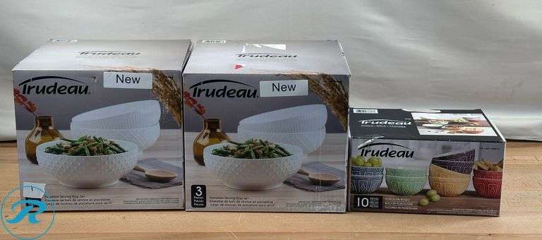 (4)Trudeau Serving Bowls- New; (7)Trudeau Porcelain 4.5" Inch Bowl - New
