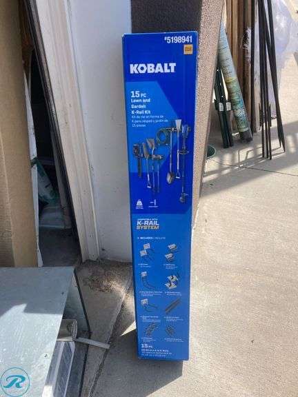 (1) New- Kobalt K-Rail 15 -Piece 32-in Black/Grey PVC Storage rail system (total of 1) - Roller Auctions