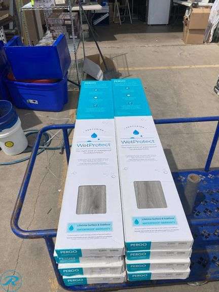 (8) New- Pergo DuraCraft +WetProtect English Isle Oak 20-mil x 7-1/2-in W x 47-in L Waterproof Luxury Vinyl Plank Flooring ( 17.43-sq ft Carton ) (total of 139.44 Sq ft Total) - Roller Auctions