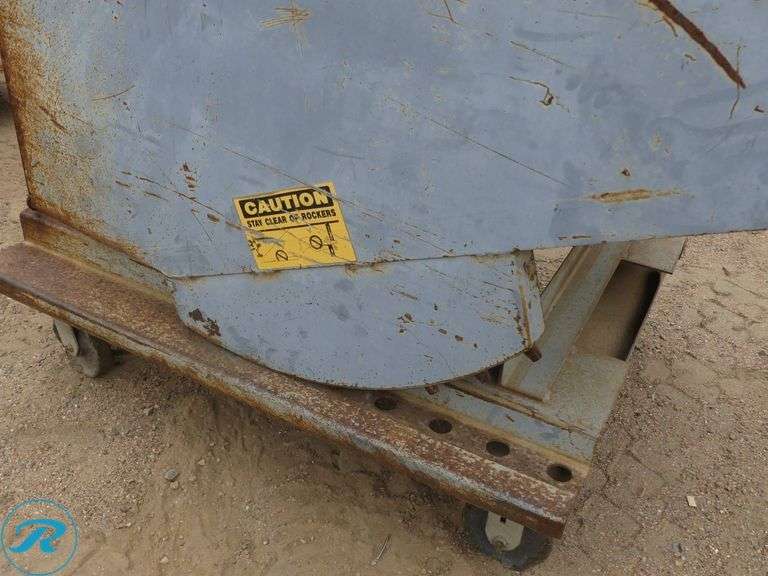 Self-Dumping Hopper with Casters and Fork Pockets - Roller Auctions