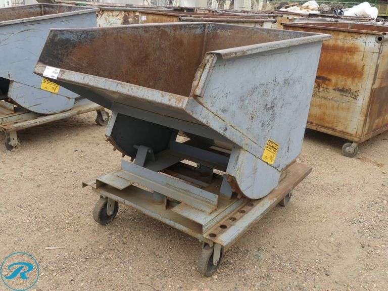 Self-Dumping Hopper with Casters and Fork Pockets - Roller Auctions