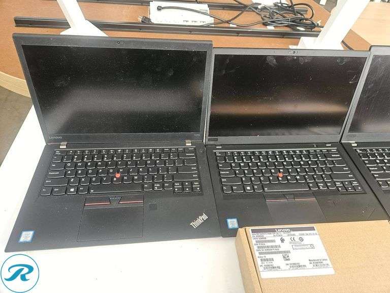 (3) Lenovo X1 Carbon and T480s Laptops with 65W Adapters - Roller Auctions