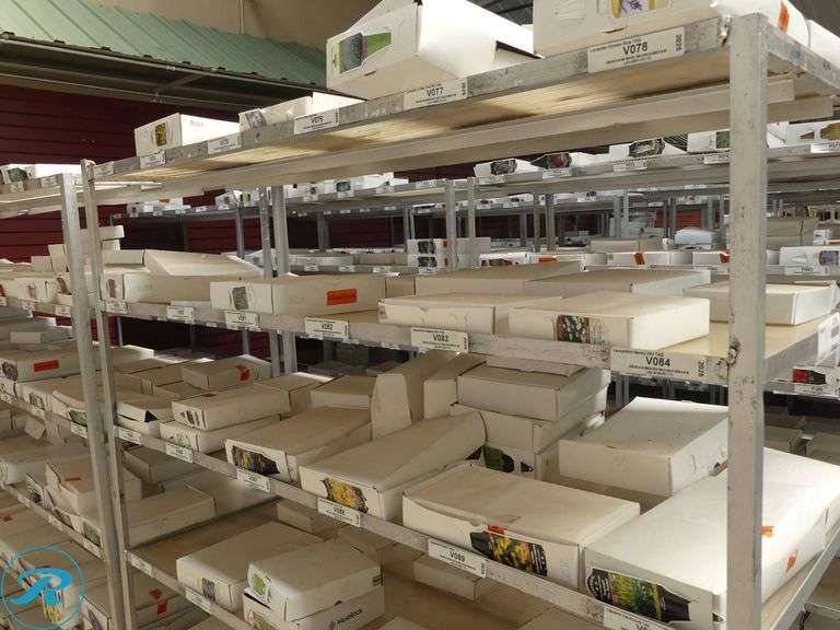 (3) Towable 6-Tier Nursery Carts With Assorted Plant Tag Inventory, 56″ x 21″ x 67″ - Roller Auctions