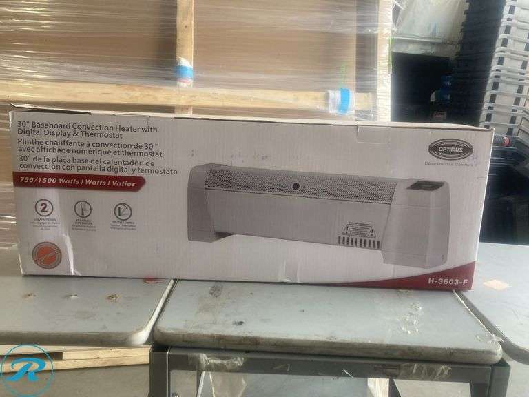 (1) New- Optimus 30" 120 volt 1500 watt Standard electric baseboard heater - Roller Auctions