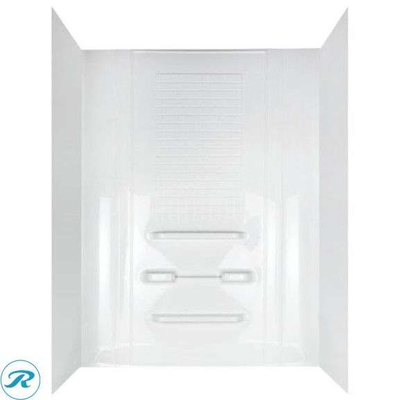 (1) New- Peerless 31.5-in x 63-in x 78-in 5-Piece Glue To Wall White Bathtub Back Wall Panel (Some Damage to Box product is perfect See Photos) (Total of 1)