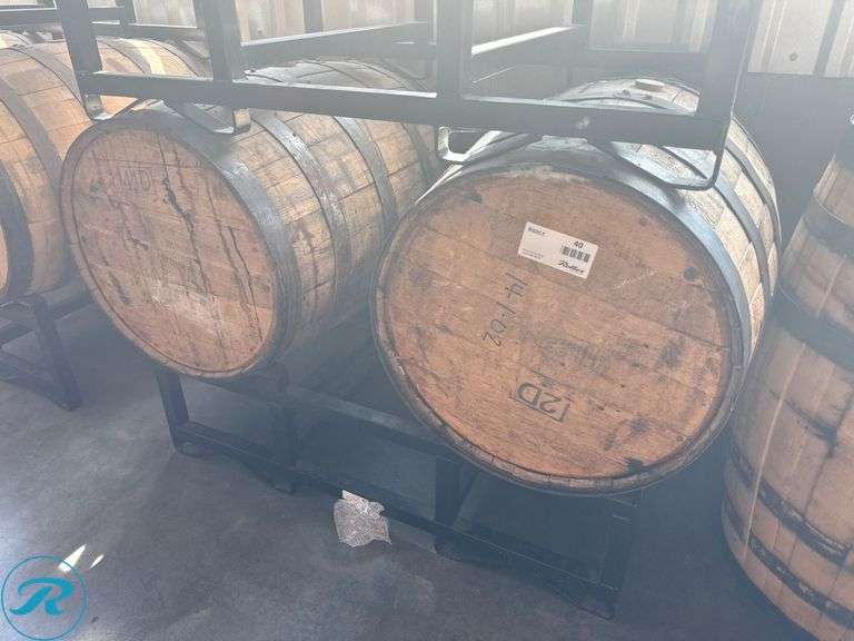 (2) Wood Barrels with Stand - Roller Auctions