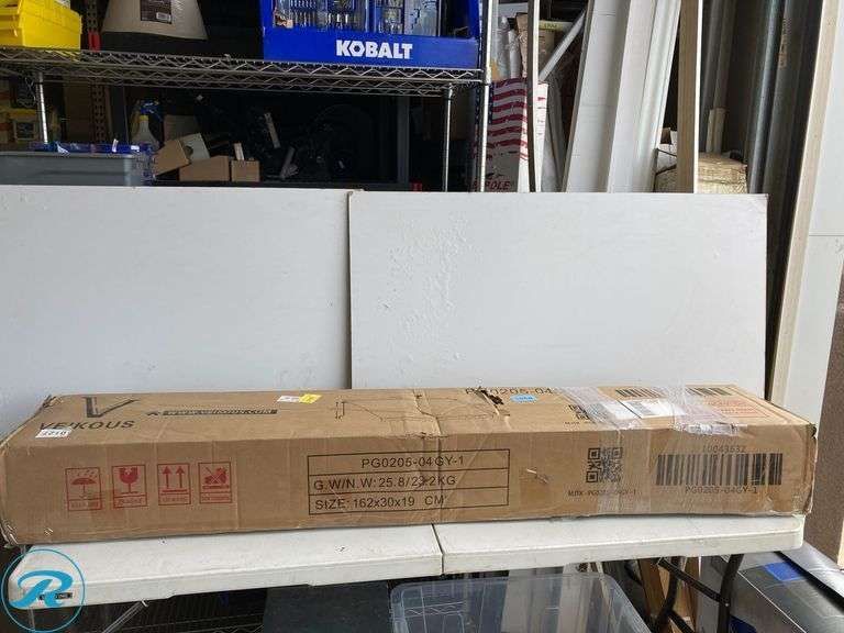 (1) New- VEIKOUS 155.7-in Wide x 96-in Projection x 10-in Height Gray Solid Manual Retractable Patio Awning (box is damage but product is fine See Photos) - Roller Auctions