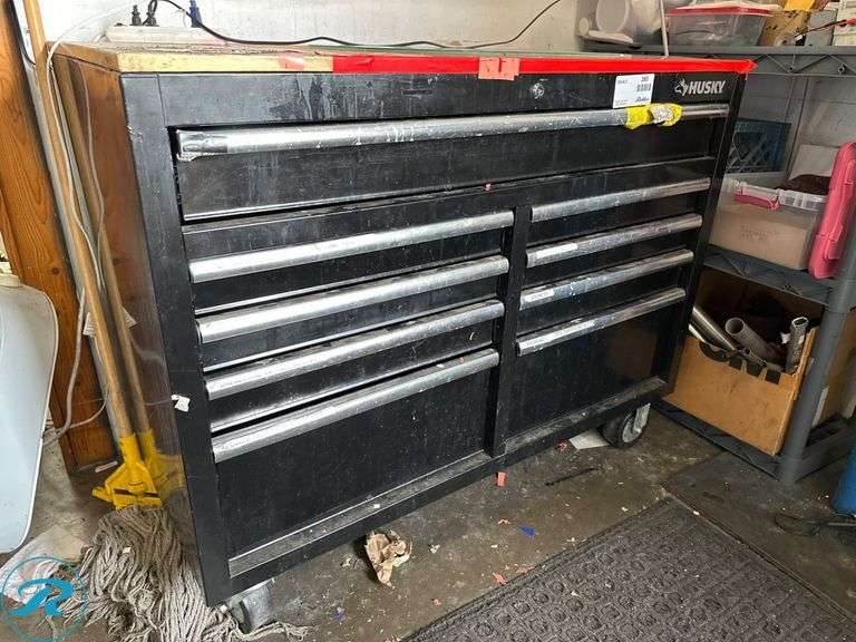 Husky 9-Drawer Rolling Work Top Tool Chest (Damaged Top)