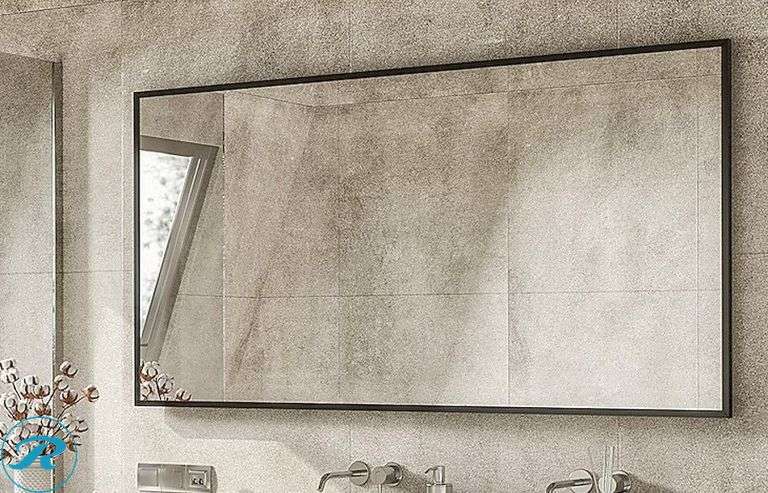 (1) New- Eviva Black 60-in W x 30-in H Rectangle Black Framed Wall Mirror (Total of 1)