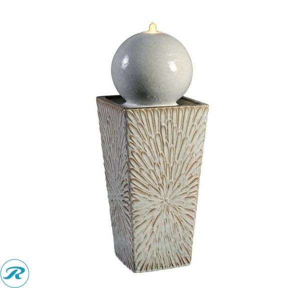 (1) New- Style Selections 29.3-in H Ceramic Electric Powered Planter Outdoor Fountain Pump Included (total of 1) - Roller Auctions