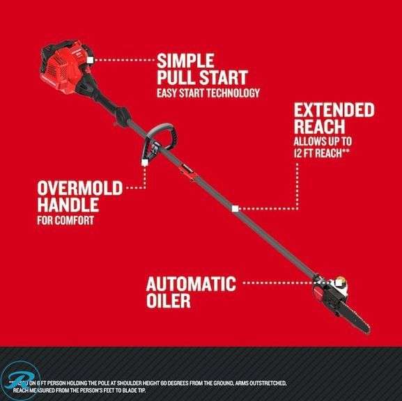 (1) New- CRAFTSMAN P2100 10-in 25-cc 2-cycle Gas Pole Saw (Total of 1) - Roller Auctions