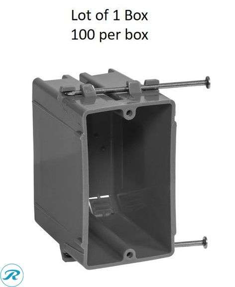 (7 Boxes) New- (6 Boxes) Gardner Bender 1 -Gang PVC New work Switch/Outlet Electrical Box (100 per box/600 total) (1) Gardner Bender 1 -Gang PVC New work Switch/Outlet Electrical Box (100 per box/1 box) (total of 700 items) - Roller Auctions