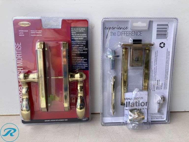 (2) New- LARSON Gold Lockable Storm door Replacement Handleset (Total of 2) - Roller Auctions