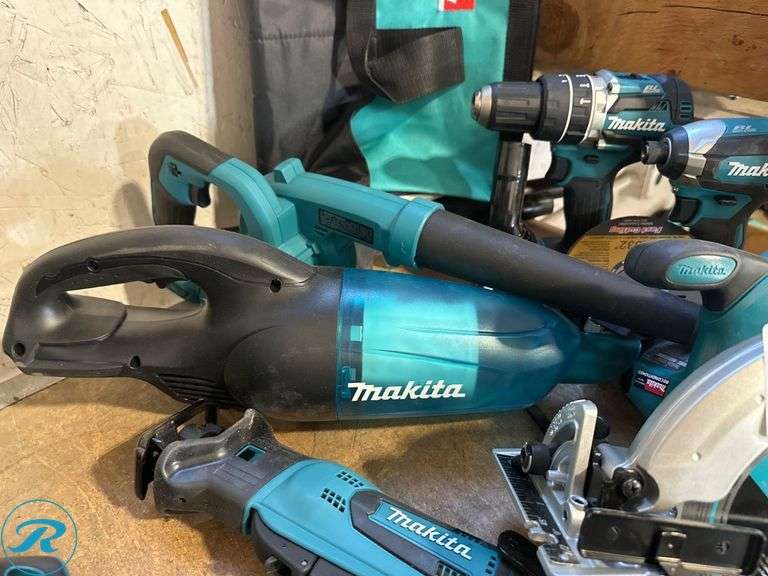 (7) Makita 18V Power Tools with Bag - Roller Auctions