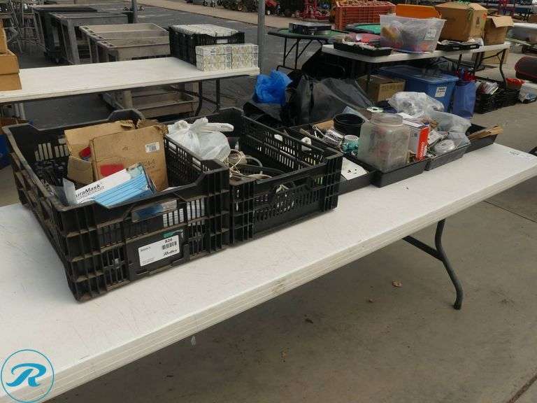 (6) Trays of Hardware and Household Items - Roller Auctions