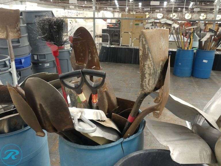 (4) Barrels of Assorted Shovels - Roller Auctions