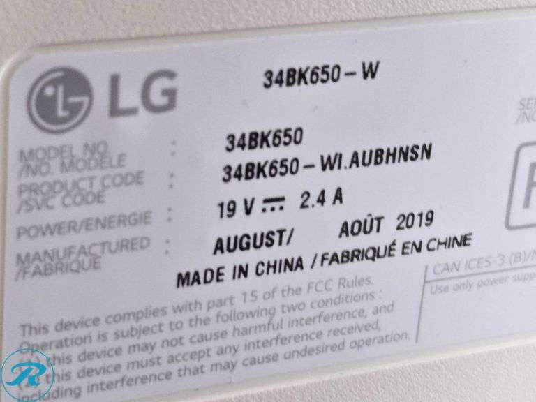 LG 34BK650-W 34-Inch Monitor With Curved Stand - Roller Auctions