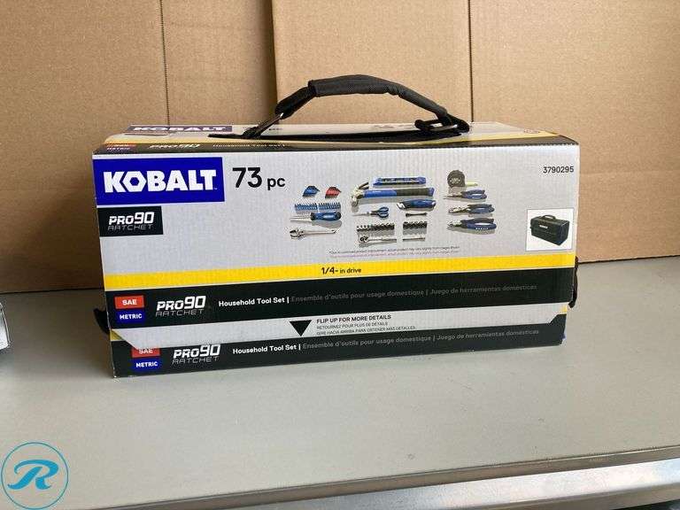 (1) New- Kobalt 73 -Piece Chrome Household Tool Set with Soft Case (Total of 1 Set with Case) - Roller Auctions