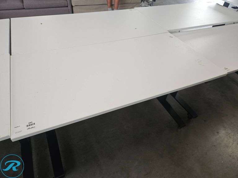 Electric Height-Adjustable Desk with White Top and Black Base, 60×30 Inches - Roller Auctions