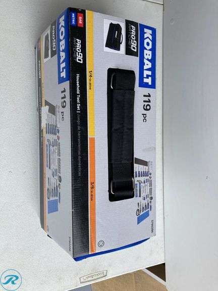(1) New- Kobalt 119 -Piece Chrome Household Tool Set with Soft Case (total of 1) - Roller Auctions