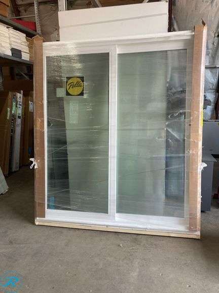 (1) New- Pella 250 Series Patio Door 72" x 80" Low-E Argon High Altitude White Vinyl Sliding door Right Hand Slider Patio Door (handle NOT included) (Total of 1) - Roller Auctions