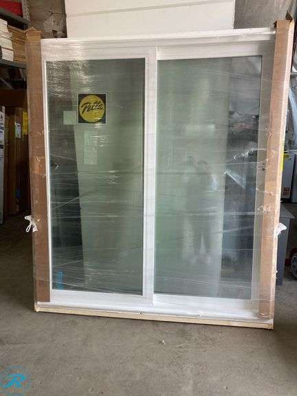 (1) New- Pella 250 Series Patio Door 72" x 80" Low-E Argon High Altitude White Vinyl Sliding door Right Hand Slider Patio Door (handle NOT included) (Total of 1) - Roller Auctions