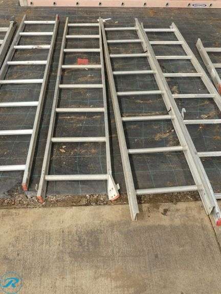 (7) Aluminum Straight Ladders - Roller Auctions