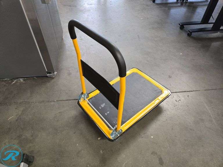 Wellmax Foldable Platform Hand Truck with Yellow Frame - Roller Auctions