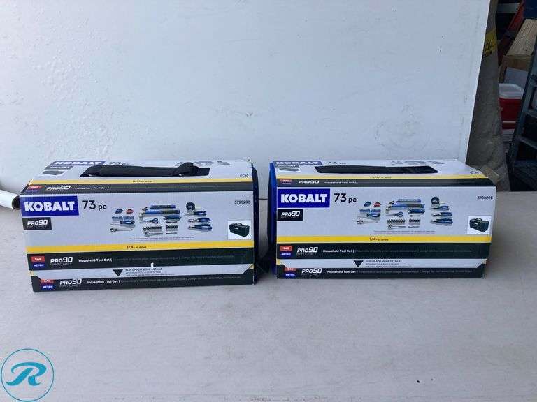 (2) New- Kobalt 73 -Piece Chrome Household Tool Set with Soft Case (total of 2) - Roller Auctions