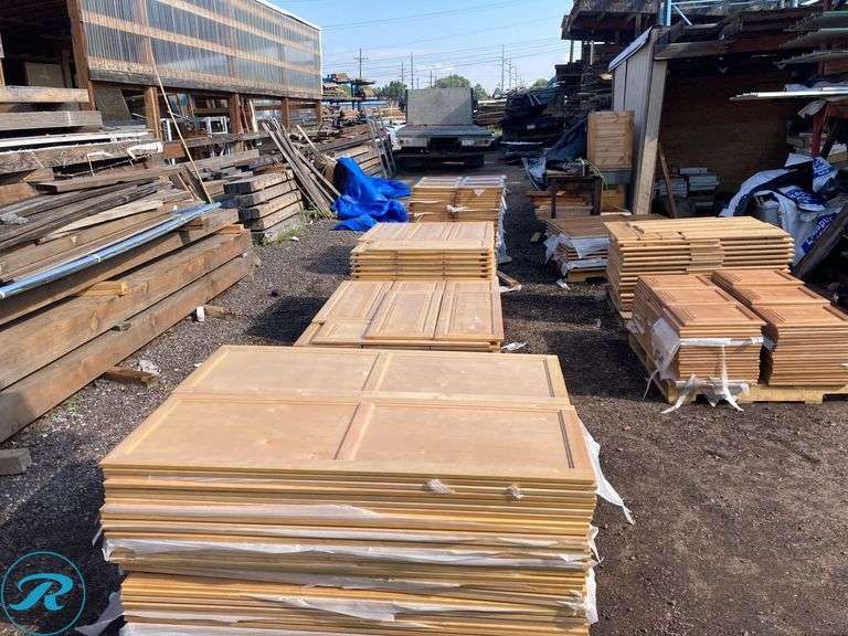 (846) Cabinet Doors - (62) Natural Wood 19" x 54.75" (130) Natural wood 12" x 33.75" (54) Natural Wood 14.5" x 33.75 (237) Natural Wood 28" x 6" (117) 14.5 x 17.25" (246) Natural wood 17.5"  12.75"