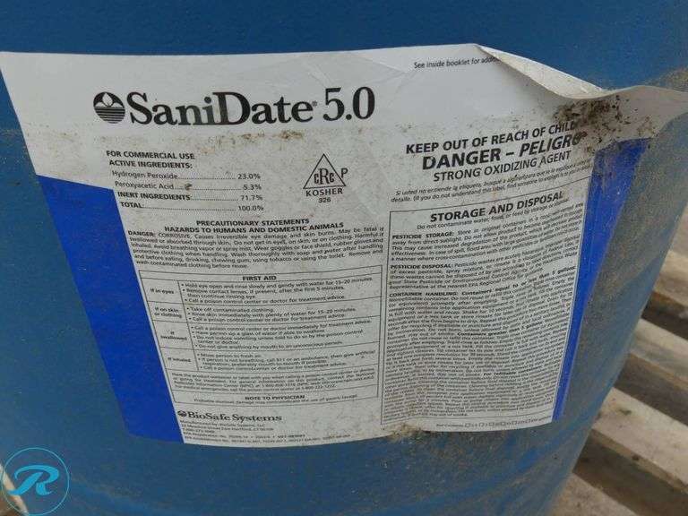 Plastic Drum of SaniDate 5.0 Oxidizing Agent - Roller Auctions