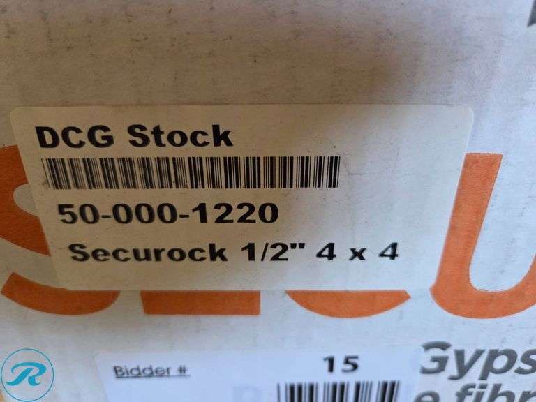 New (60) Securock Gypsum-Fiber Roof Boards, 1/2 inch, 4×4 - Roller Auctions