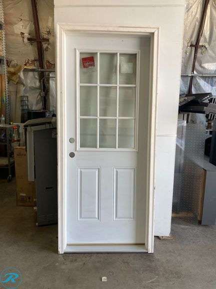 (1) New- RELIABILT 32-in x 80-in Steel Primed Front Door with Brickmould Insulating Core (total of 1) - Roller Auctions