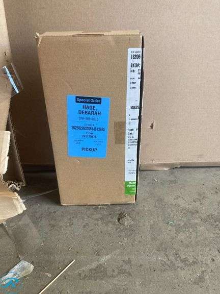 (1) New- Pella 150 Series West 96-in x 80-in x 4-9/16-in Jamb Almond Vinyl Universal Sliding Patio Door with Low-E argon Glass (unassembled in 5 boxes total) - Roller Auctions