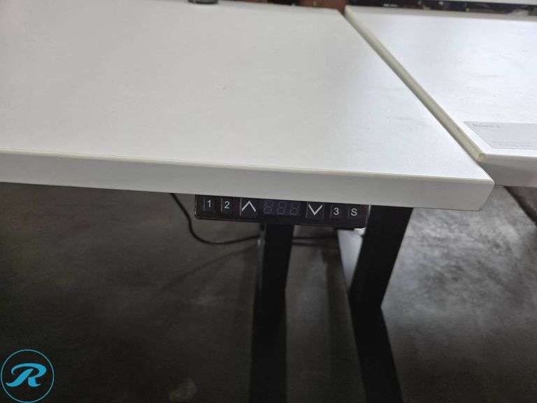 (2) ESI Triumph LX60 Electric Height-Adjustable Desk with 24″ Undermount Power Strip, 60×30 Inches - Roller Auctions