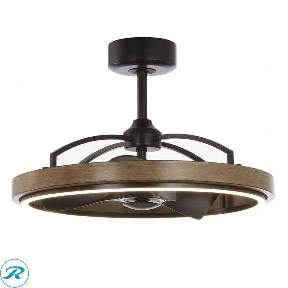 Homestead 6-Speed Steel Frame Fandelight with Distressed Wood Finish $600 Retail - New