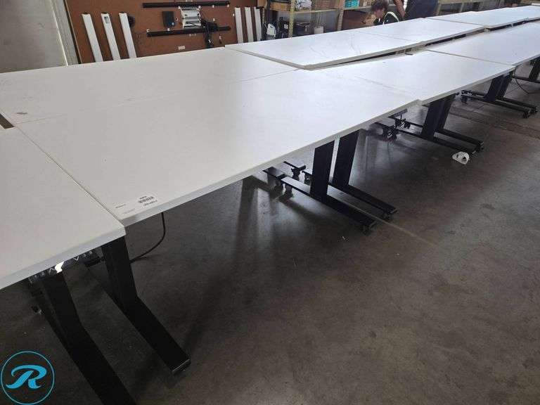 (2) ESI Triumph LX60 Electric Height-Adjustable Desk with 24″ Undermount Power Strip, 60×30 Inches