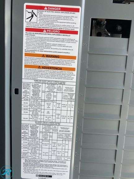 (1) New out of box- Homeline 125 Amp 24-Space 48-Circuit Outdoor Main Breaker Plug-On Neutral Load Center (some minor scratches/See Photos) (Total of 1) - Roller Auctions