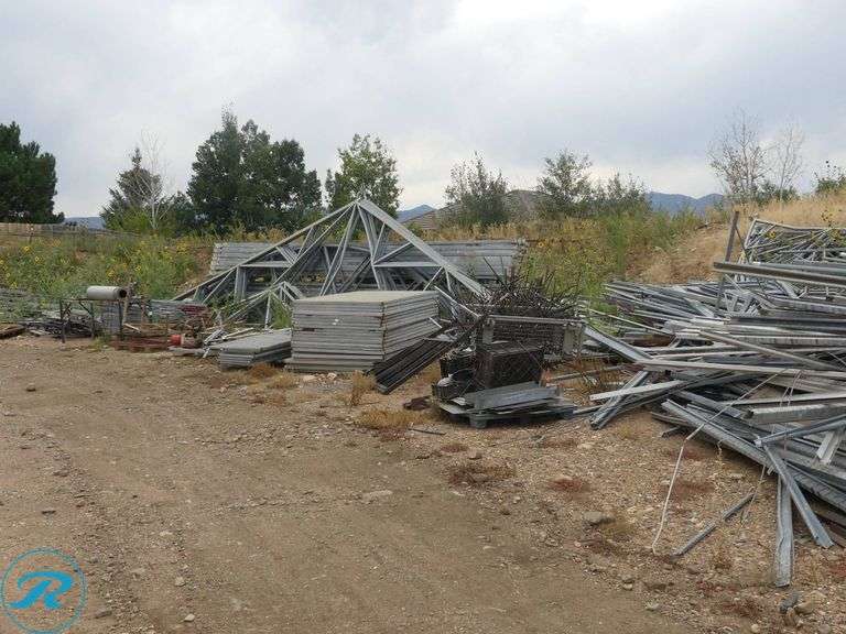 Large Selection of Greenhouse Metal Trusses, Supports, Rails and Accessories, Including Trusses to Build 100′ x 50′ Storage Building - Roller Auctions